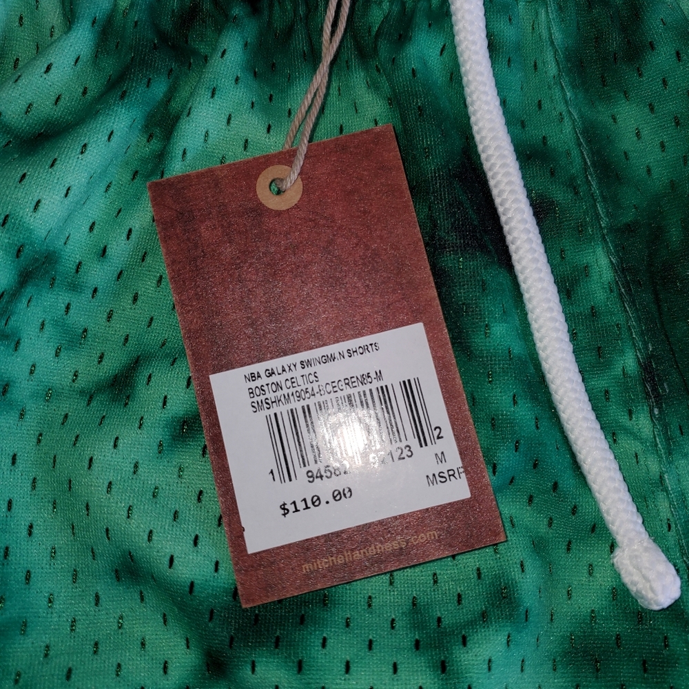 Mitchell & Ness Boston Celtics Shorts NBA Galaxy Swingman Green Multiple Sizes - Picture 3 of 16